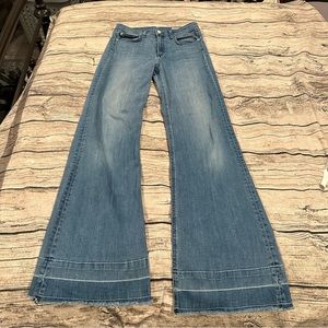 Rag & Bone Justine Wide Leg Jeans; Light Wash, High Rise; Size 28